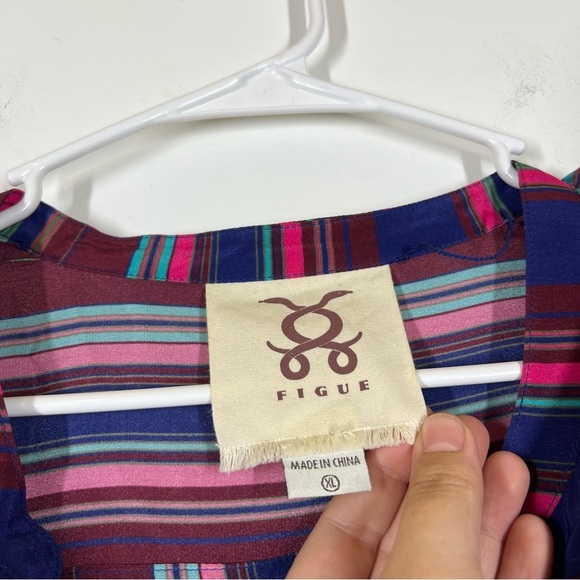 Figue 100% Silk Elena Striped Dress Size XL - Picture 11 of 12